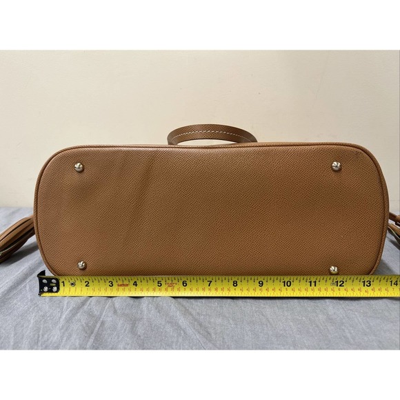 Dooney & Bourke Dark Tan Pebble Grain Davis Tassel Shopper Large Purse Bag Chrty - Picture 8 of 13